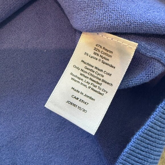 Talbots Plus Womens Blue Sleeveless Knit Tank Top 3X Rayon Blend - Picture 5 of 7